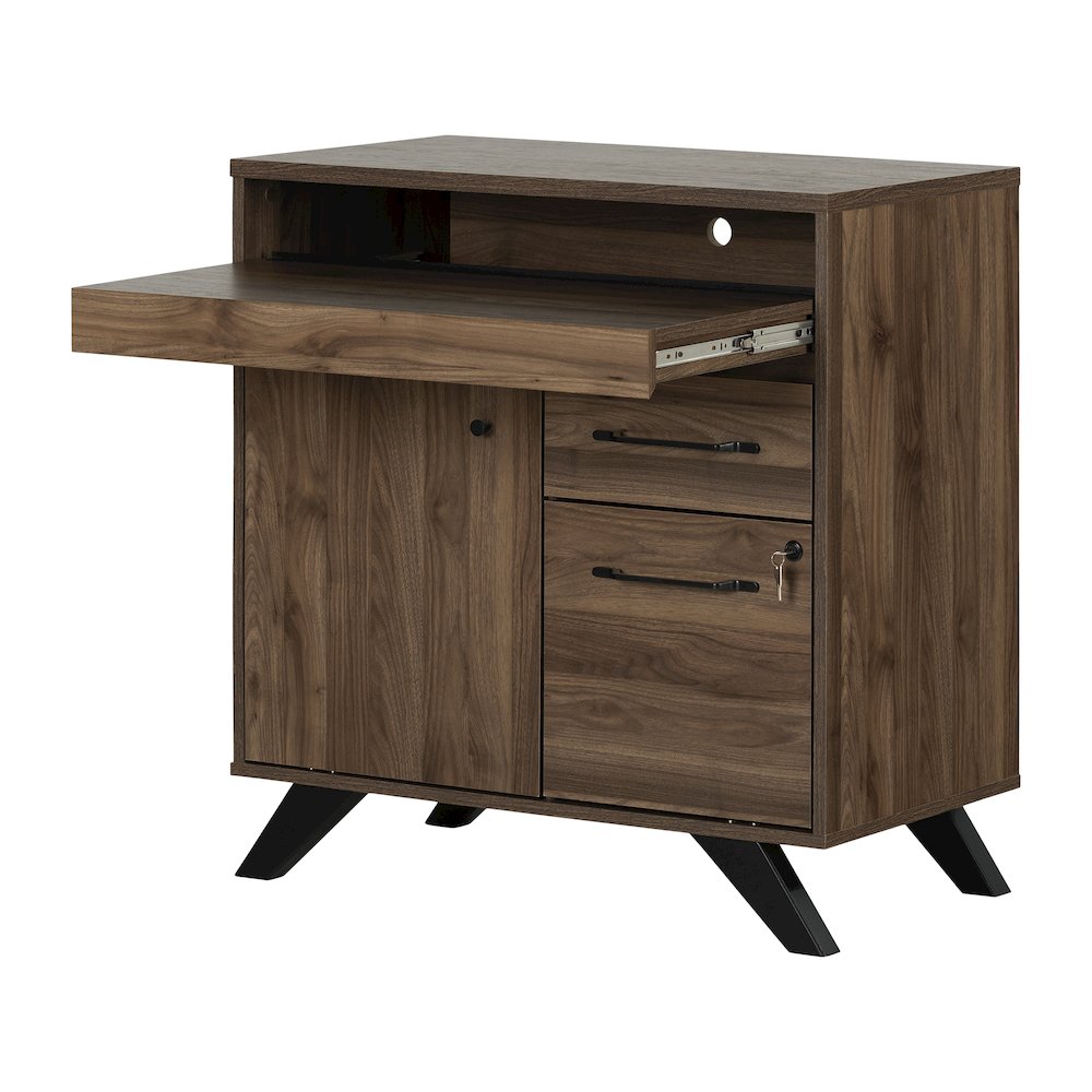 Flam Multi-Function Secretary Desk, Natural Walnut. Picture 1