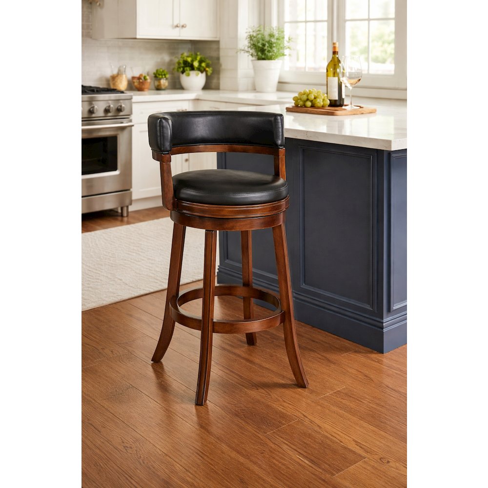 Balen Swivel Bar Stool -Cappuccino Finish. Picture 4