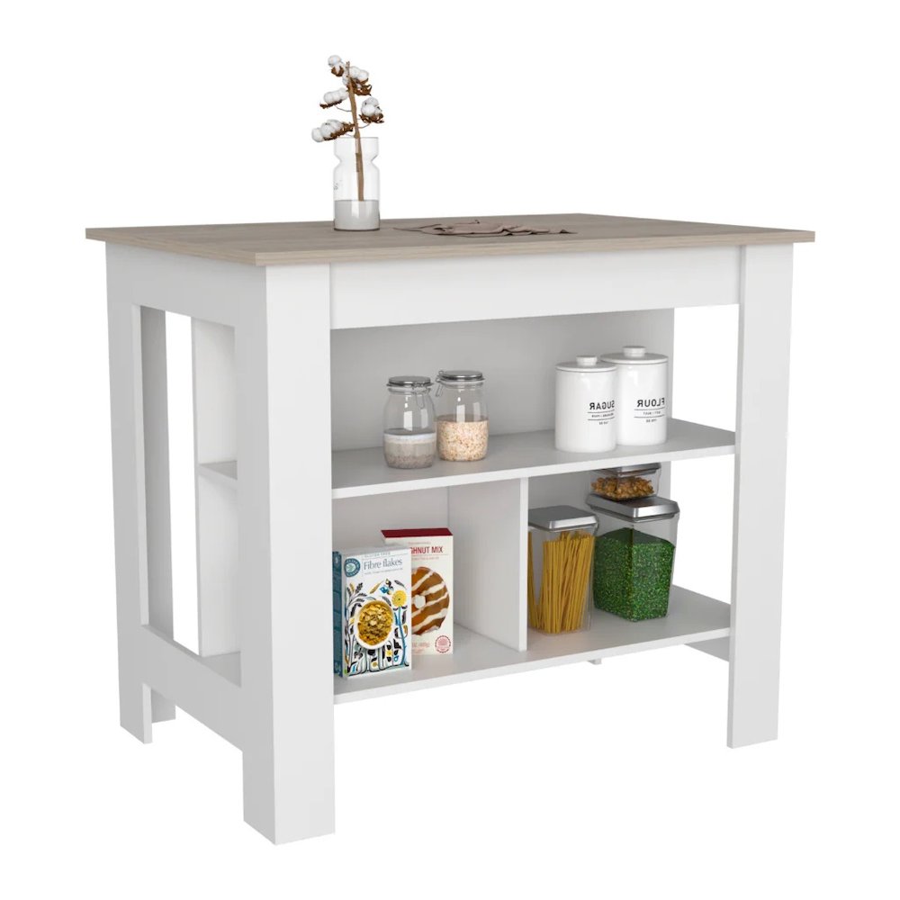 Cala Kitchen Island Anti Microbial Light Oak / White MDF. Picture 5