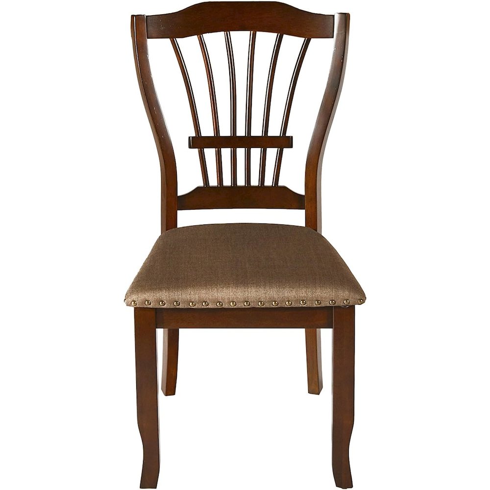 Furniture Bixby Solid Wood and Polyester Dining Chairs in Espresso. Picture 1