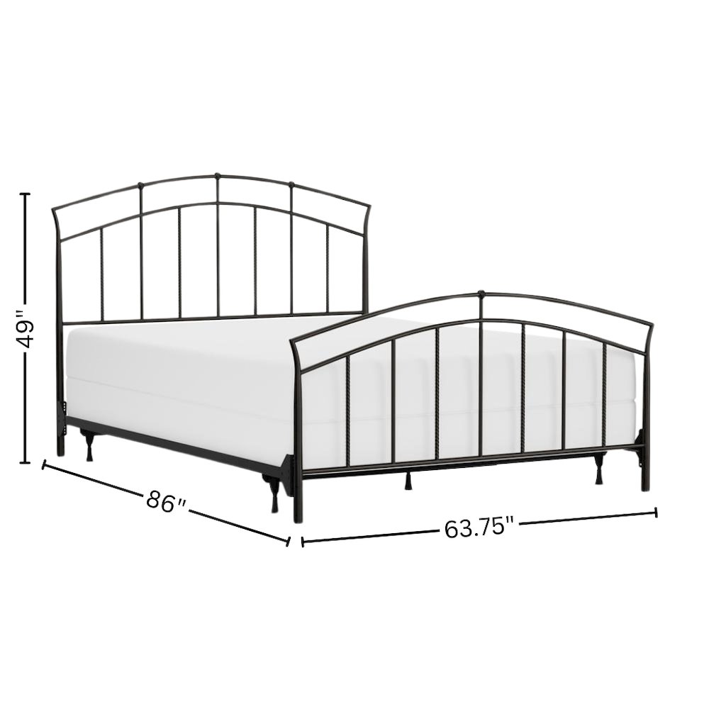 Iron Bed Frame in Antique Brown Finish, Metal Queen Size with Headboard. Picture 4
