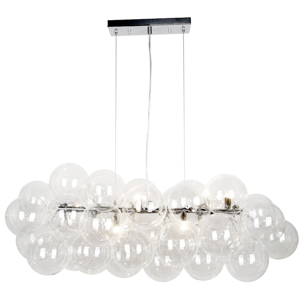 10 Light Horizontal Pendant, Polished Chrome with Clear Glass. Picture 1