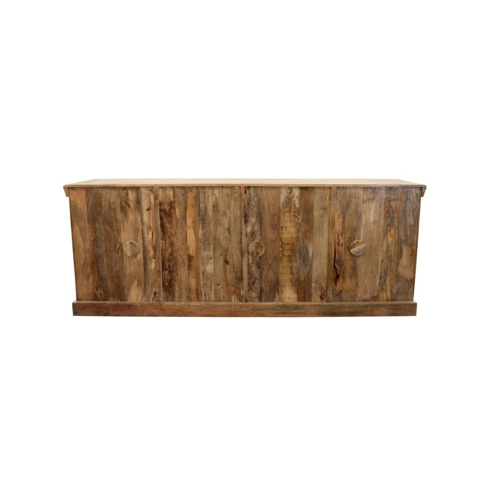 Tropez 6-Door Sideboard with Glass Panels in Distressed White. Picture 4