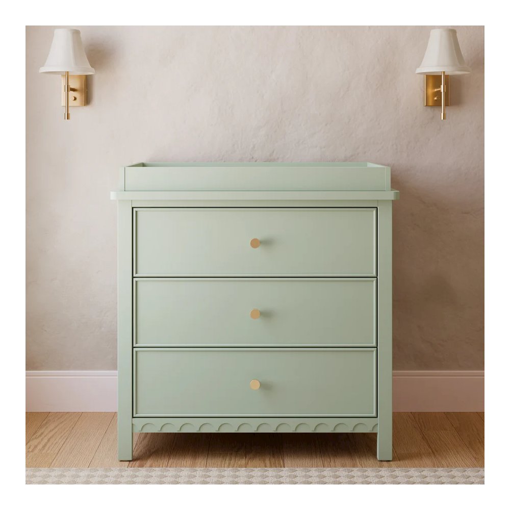 Graco Sasha 3 Drawer Chest with Changing Topper - Sage. Picture 3