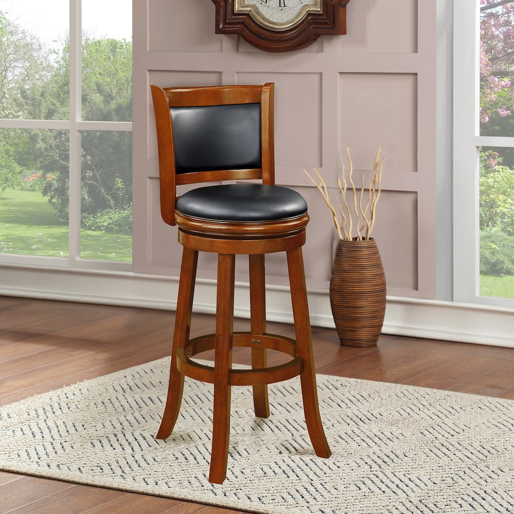 Augusta Swivel Extra Tall Bar Stool - Cherry. Picture 5