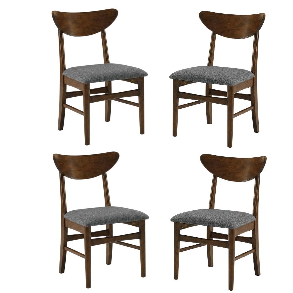 Wood Dining Chair Set with Comfortable Backrest and Sturdy Frame. Picture 1