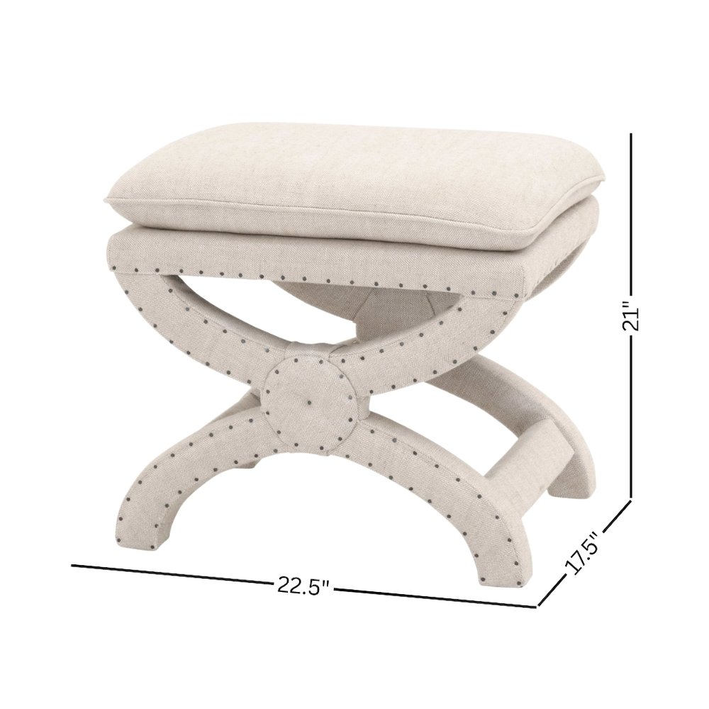 Ottoman Beige, Pillow-Top Seat, Curved X-Base. Picture 7