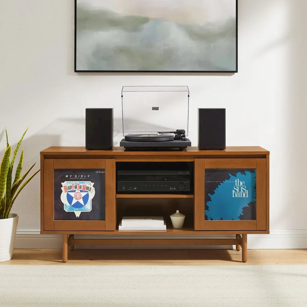 Dempsey Record Player Cabinet With Vinyl Storage. Picture 14