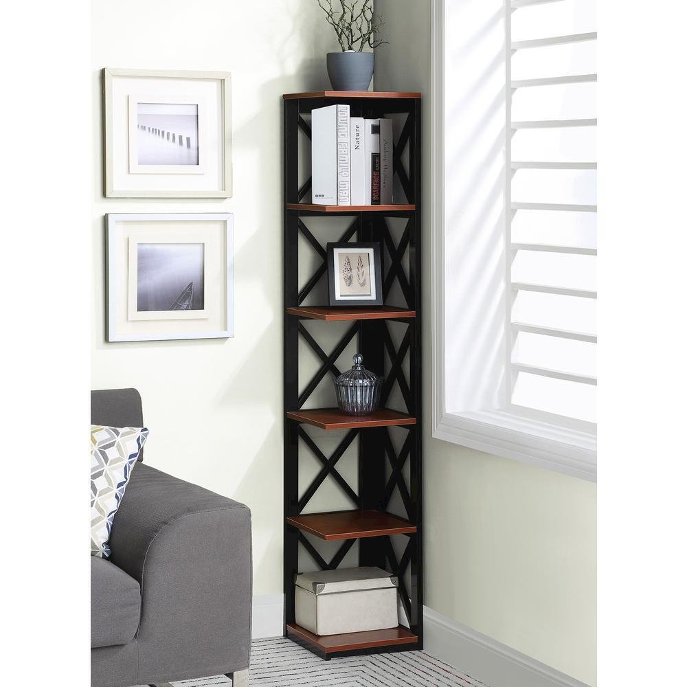 Oxford 5 Tier Corner Bookcase. Picture 1