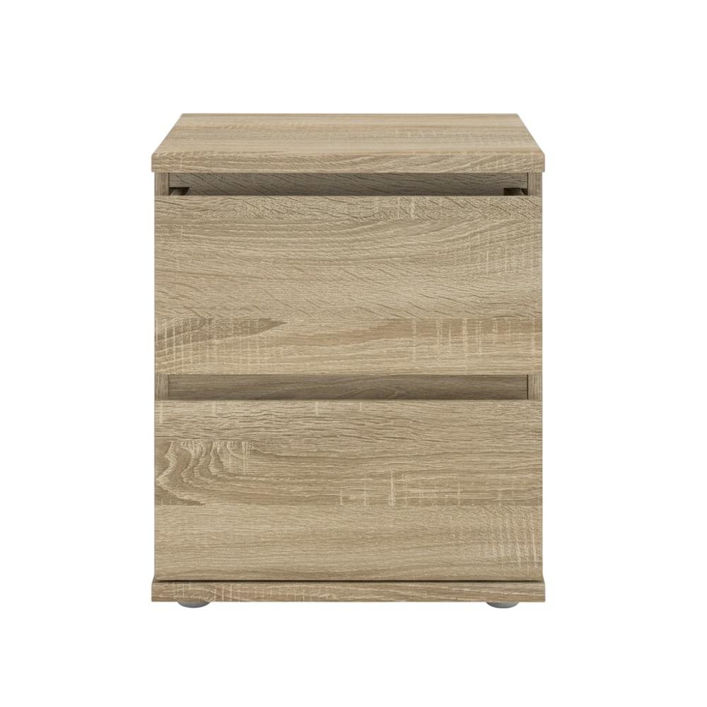 Brown 2-Drawer Nightstand - Short Low Nightstand for Closet with Ample Storage. Picture 4