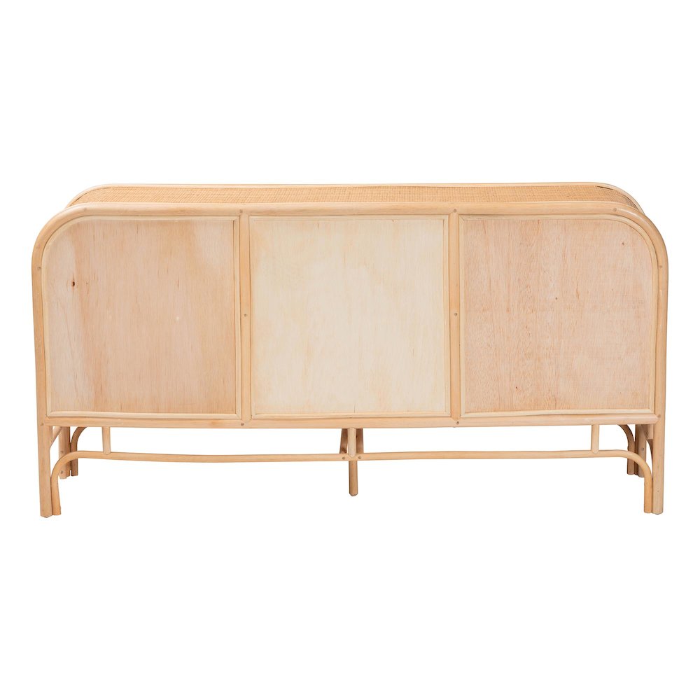 Carabella Bohemian Natural Rattan 2-Door Storage Cabinet. Picture 5