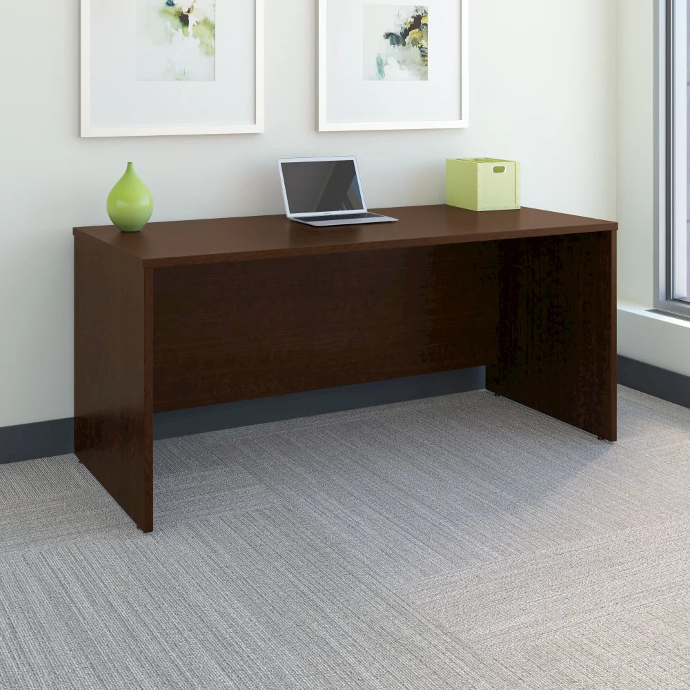 Series C Collection Desk Shell, 66" x 29.38" x 29.88", Hansen Cherry/Graphite Gray. Picture 3