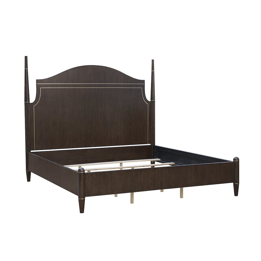 Asher Park King Poster Bed, Piano Brown Finish. Picture 4