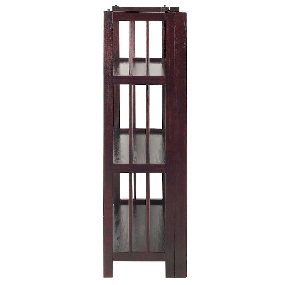 3-Shelf Folding Stackable Bookcase 27.5" Wide-Espresso. Picture 5