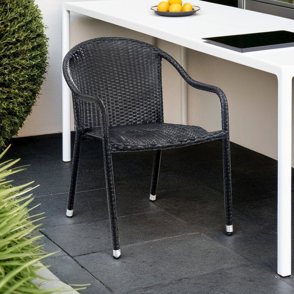 Modern Stackable Outdoor Wicker Chair Set of 4. Picture 6