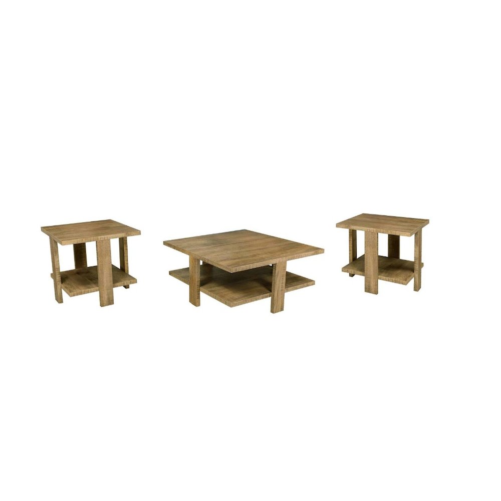 Dawn 3-piece Round Coffee and End Table Set Mango Brown. Picture 1