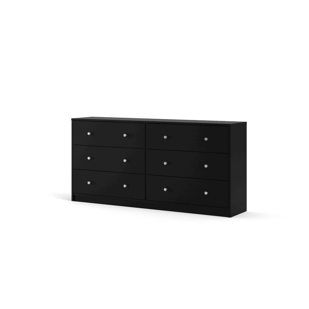 Furnifact Black Dresser for Bedroom – Modern 6 Drawer Dresser with Spacious Storage – Sleek Black Dresser and Bedroom Dresser for Clothes and Essentials. Picture 3