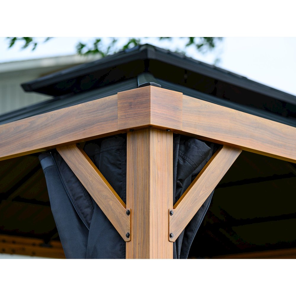 Yosemite Gazebo Aluminum frame wood finish 10 x 12. Picture 2