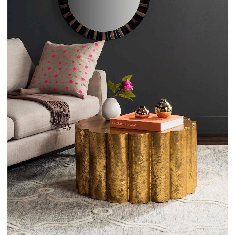 Home Collection Miriam Coffee Table, Gold. Picture 4