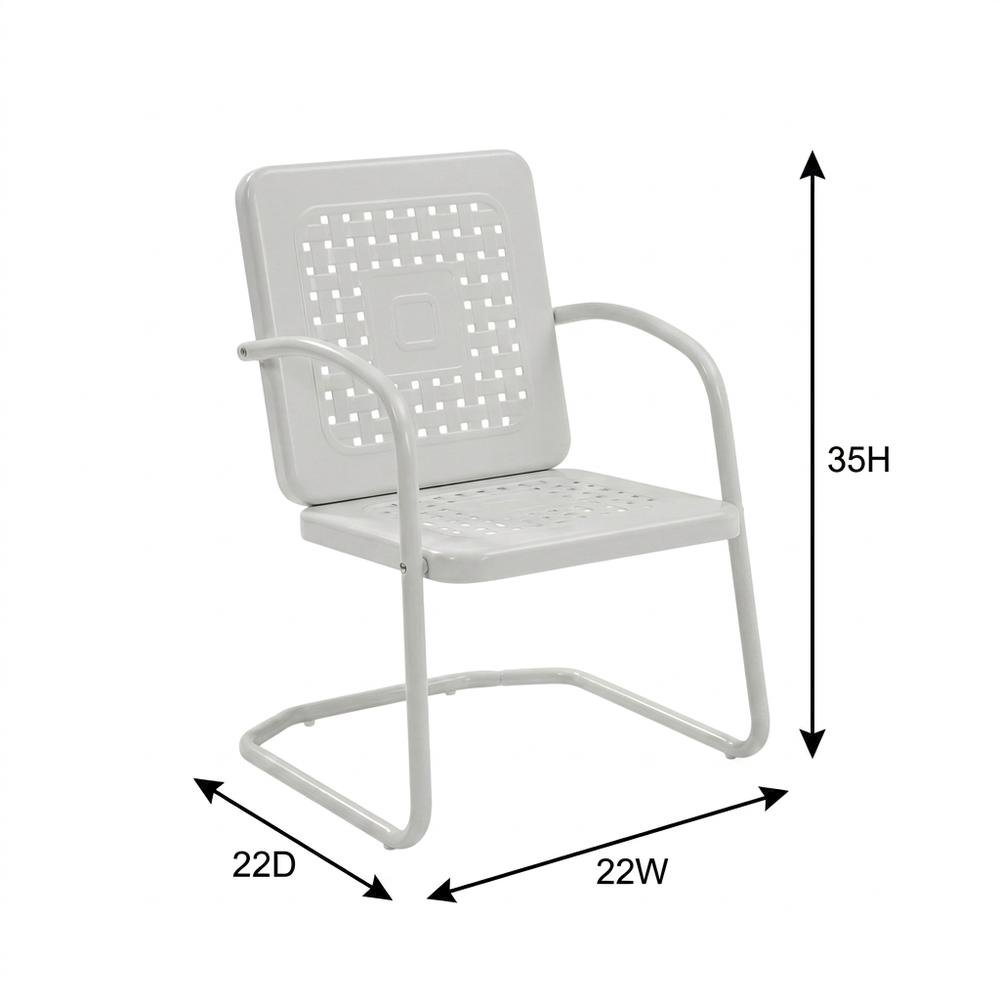 White outdoor armchair duo with sturdy construction and comfortable seating. Picture 8