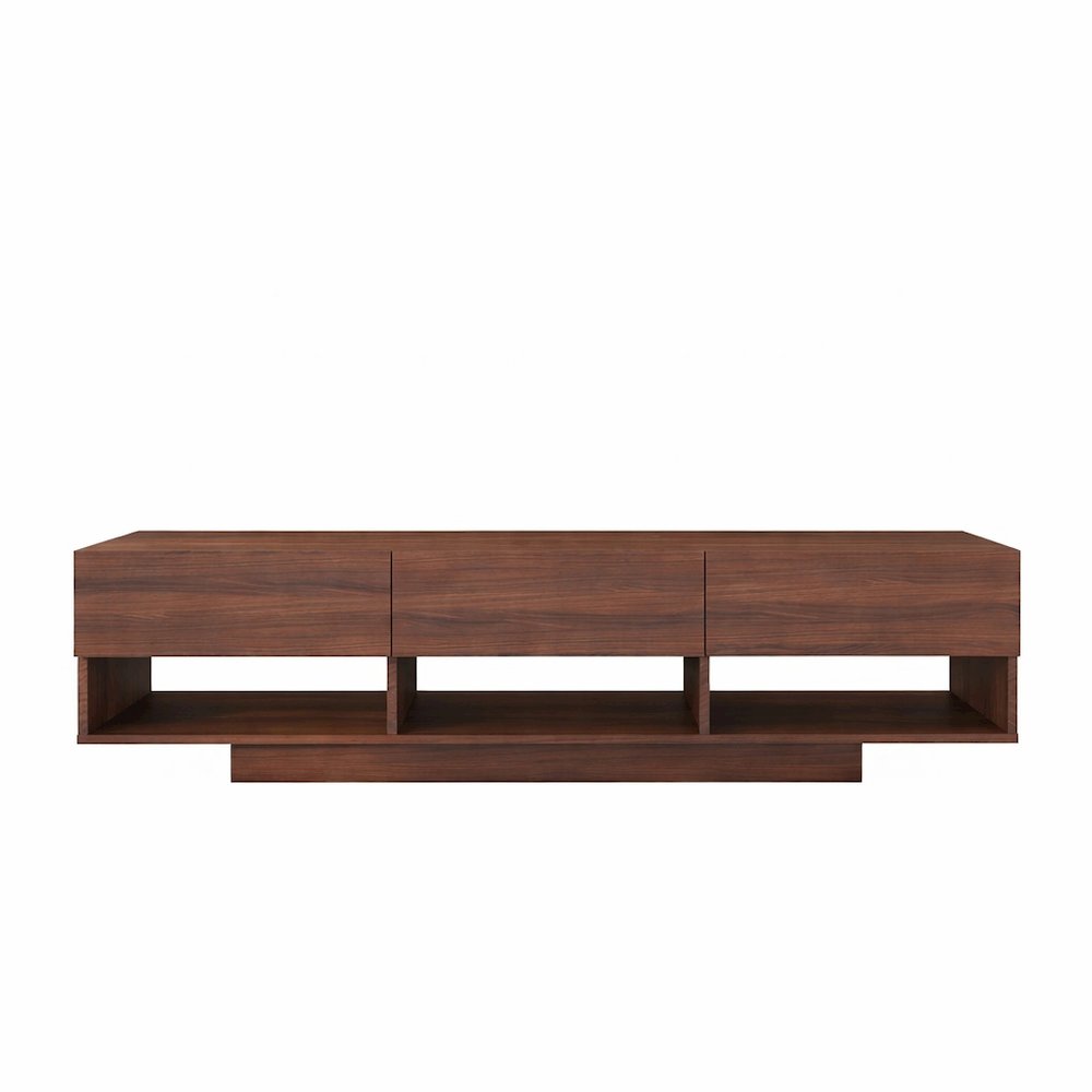 60-Inch Tv Stand With 3-Drawers, Walnut. Picture 1