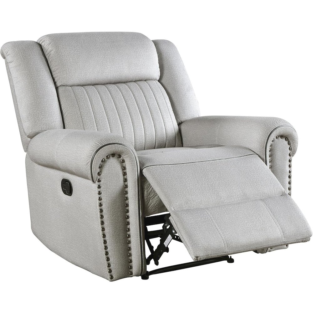 Lexicon Brennen Microfiber Reclining Chair in Mist. Picture 5