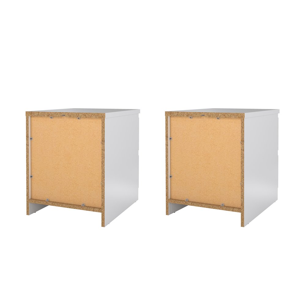 Scottsdale 2 Drawer Nightstand - Set of 2, White High Gloss. Picture 6