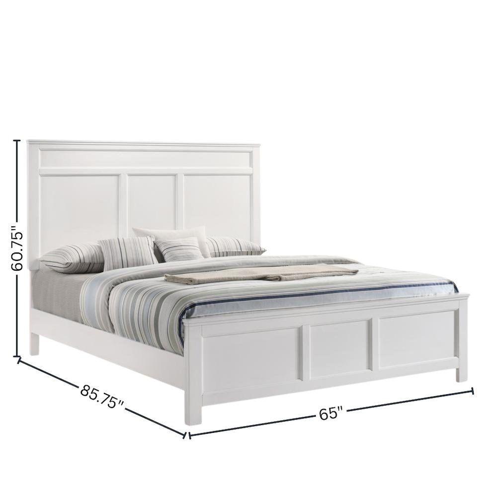 Solid Wood Bed Frame Queen Size, White Wooden Queen Bed Frame with Headboard. Picture 8