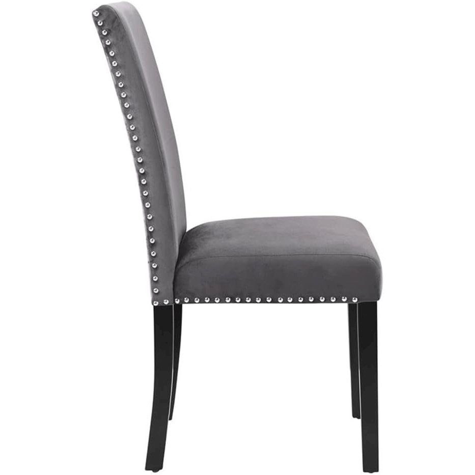 Celeste 5-Pc Faux Marble Round Dining Set  4 Chair-Gray. Picture 9