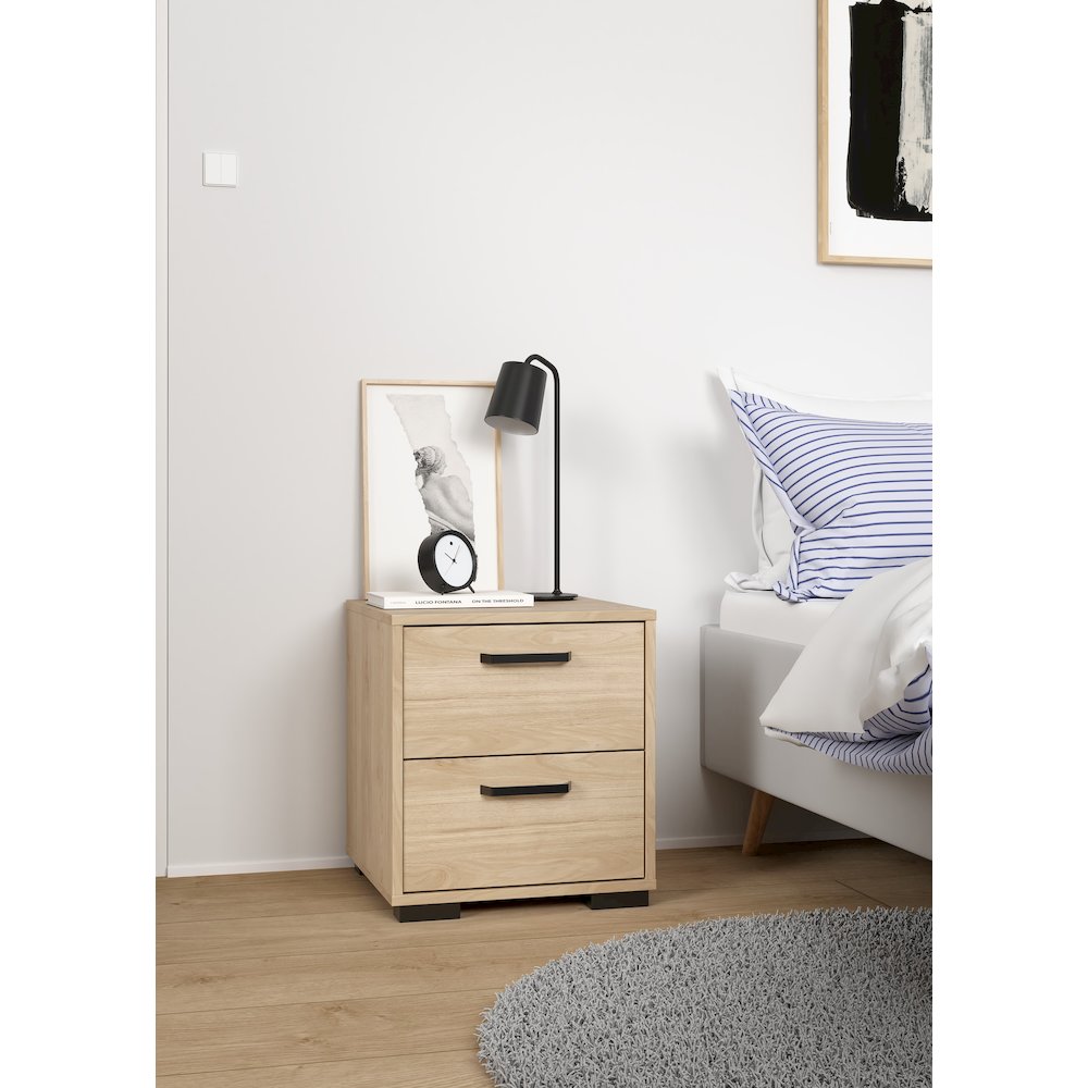 Sofia 2 Drawer Nightstand - Set of 2, Jackson Hickory. Picture 4