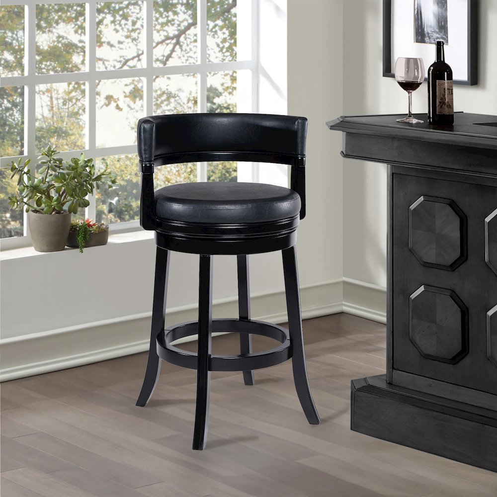 Balen Bar Height Swivel Stool - Black. Picture 4