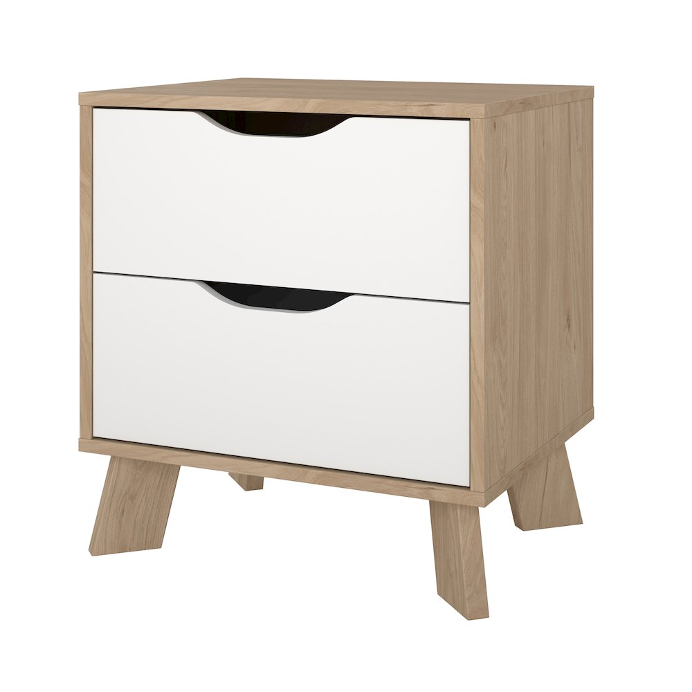 Ikast 2 Drawer Nightstand, Jackson Hickory/White. Picture 10