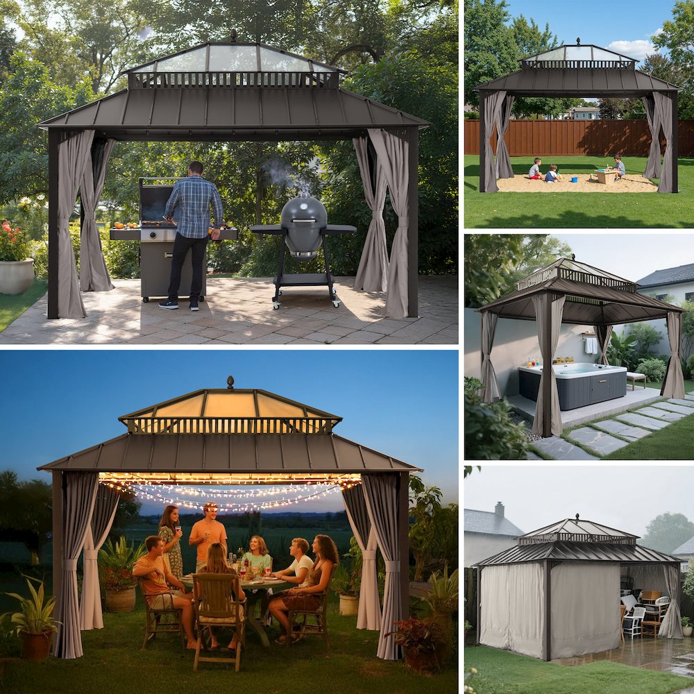 14 ft. x 12 ft. Kingston Extra-Tall, Wide Hardtop Gazebo. Picture 4