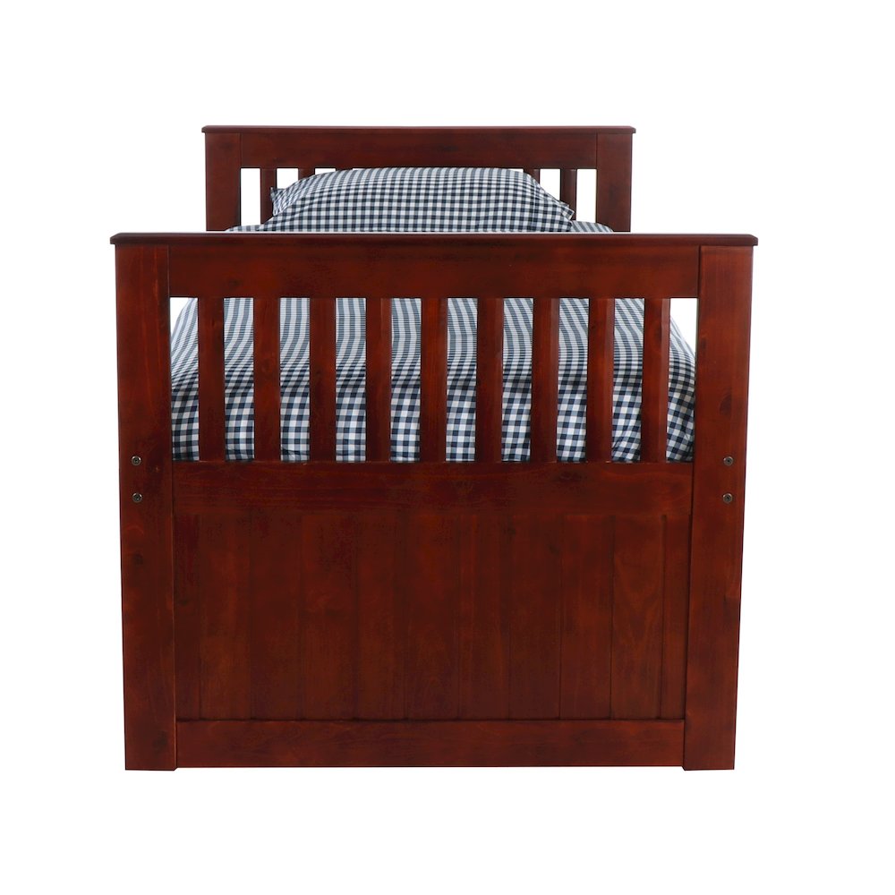 Twin Mission Rake Bed W/6 Drawer Under Bed Storage. Picture 4