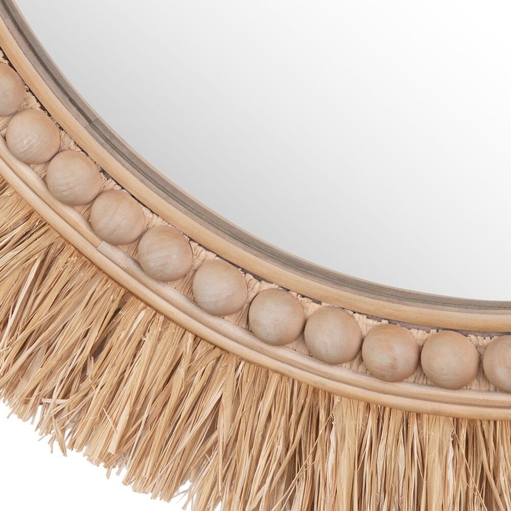 34" Round Rattan Mirror. Picture 4