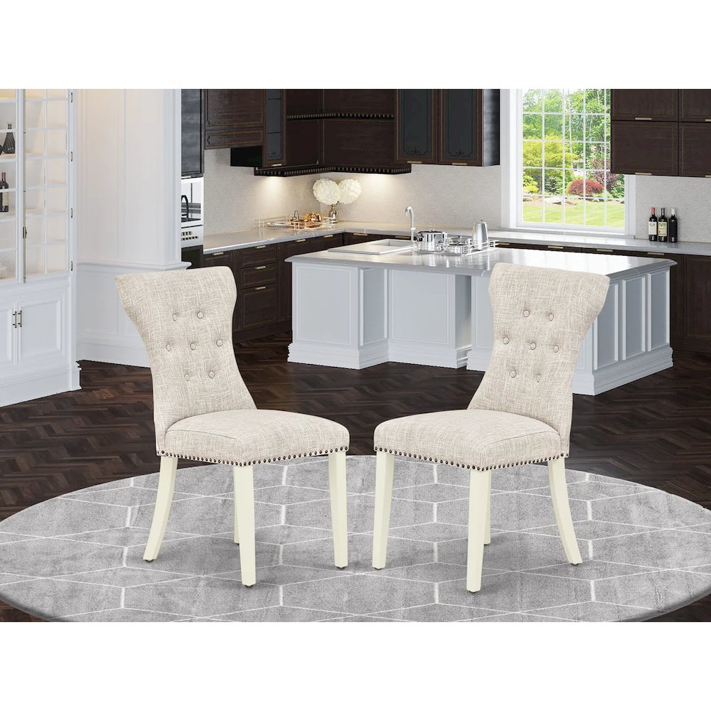 Dining Chair Linen White, GAP2T35. Picture 6