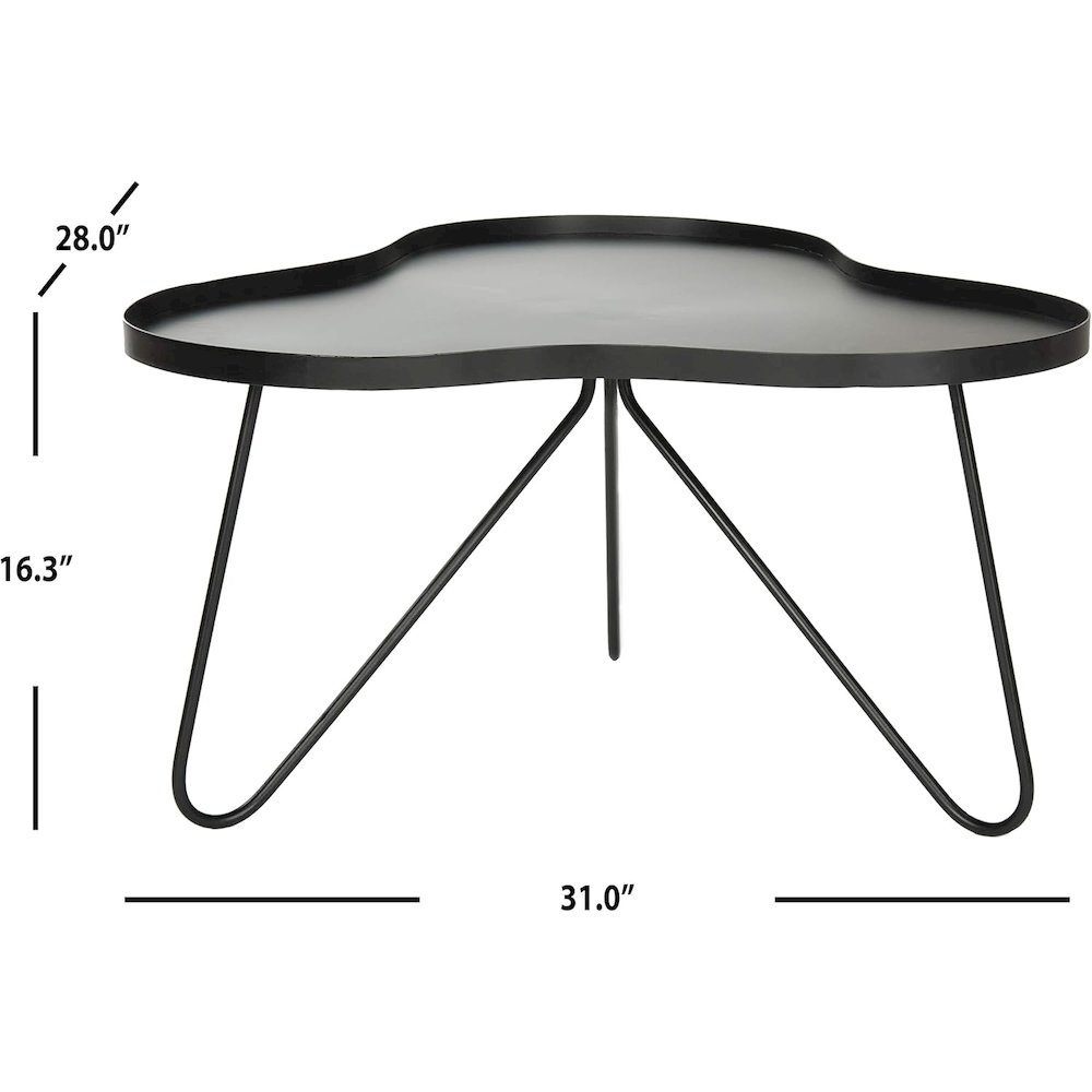 Home Collection Roe White and Black Retro Mid Century Wood Coffee Table. Picture 6