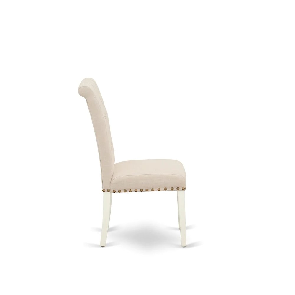 Dining Room Set Linen White, BOBR5-WHI-02. Picture 5