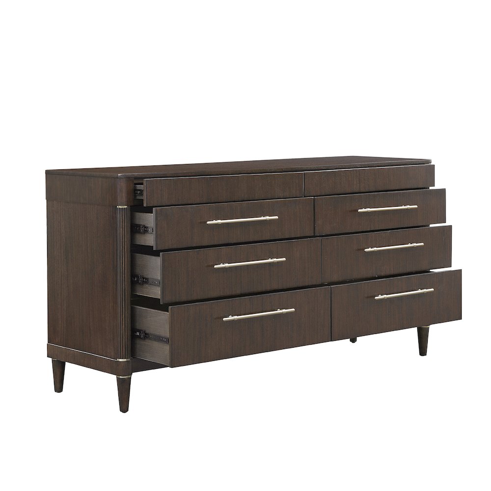 Asher Park 8 Drawer Dresser, Piano Brown Finish. Picture 3