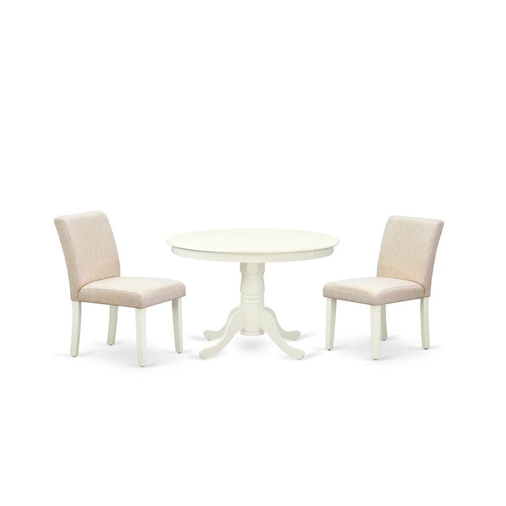 Dining Room Set Linen White, ANAB3-LWH-02. Picture 1
