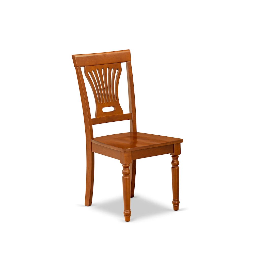 Plainville Kitchen Dining Chair with Wood Seat - Saddle Brown Finish, Set of 2. Picture 2