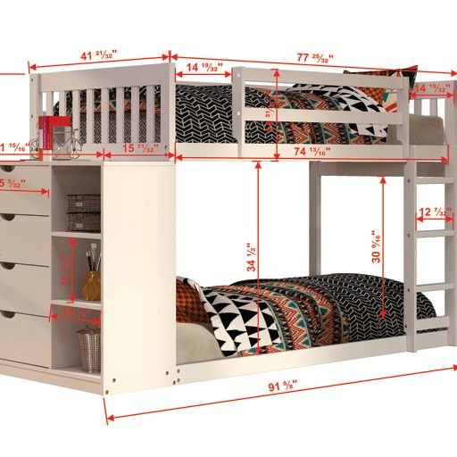 MISSION CHEST BUNK WHITE. Picture 1