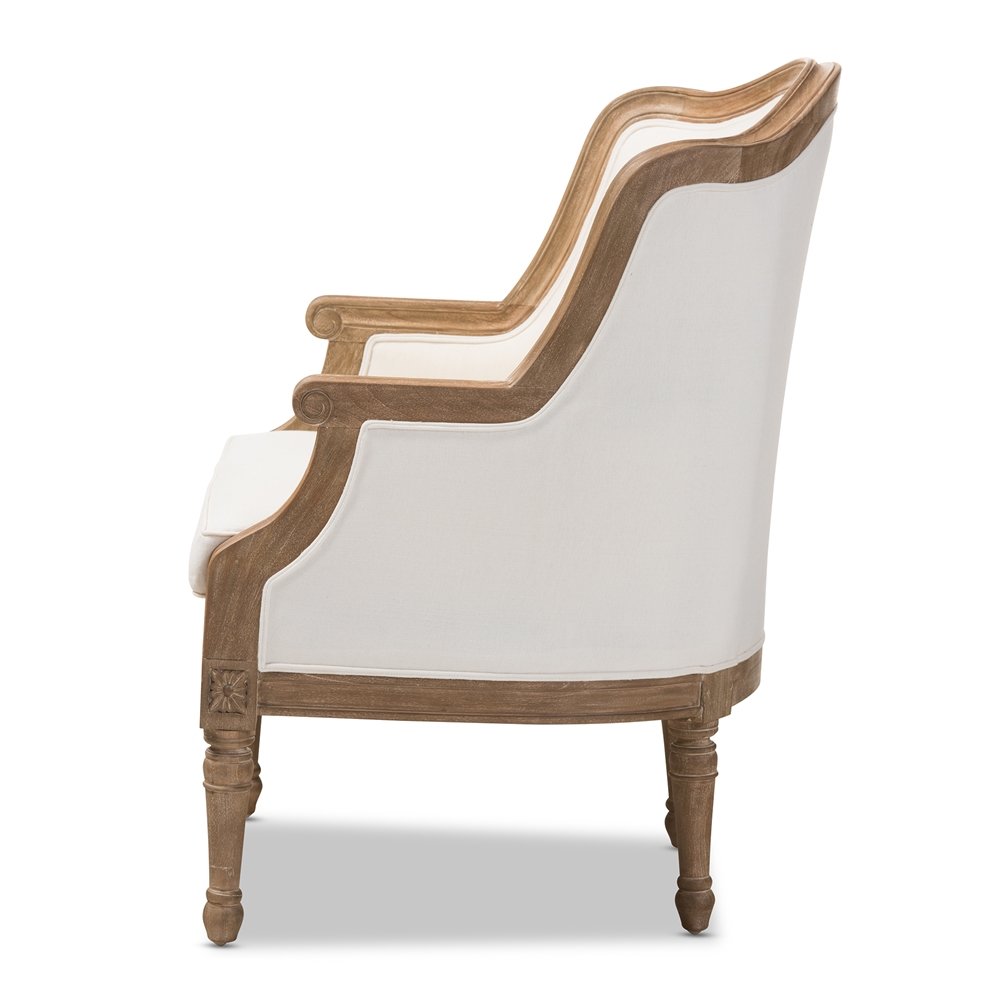 Baxton Studio Charlemagne Traditional French Accent Chair-Oak. Picture 4