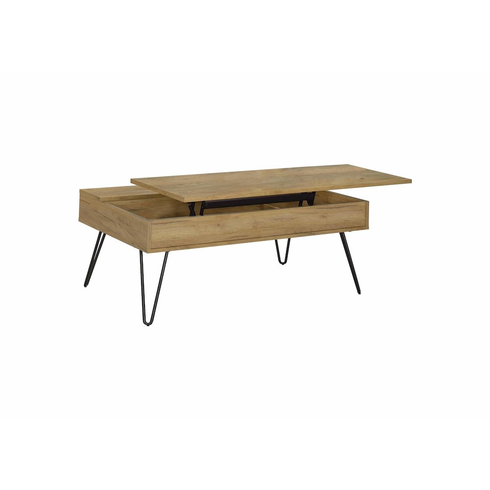 Fanning 2-piece Lift Top Coffee and End Table Set Golden Oak. Picture 2