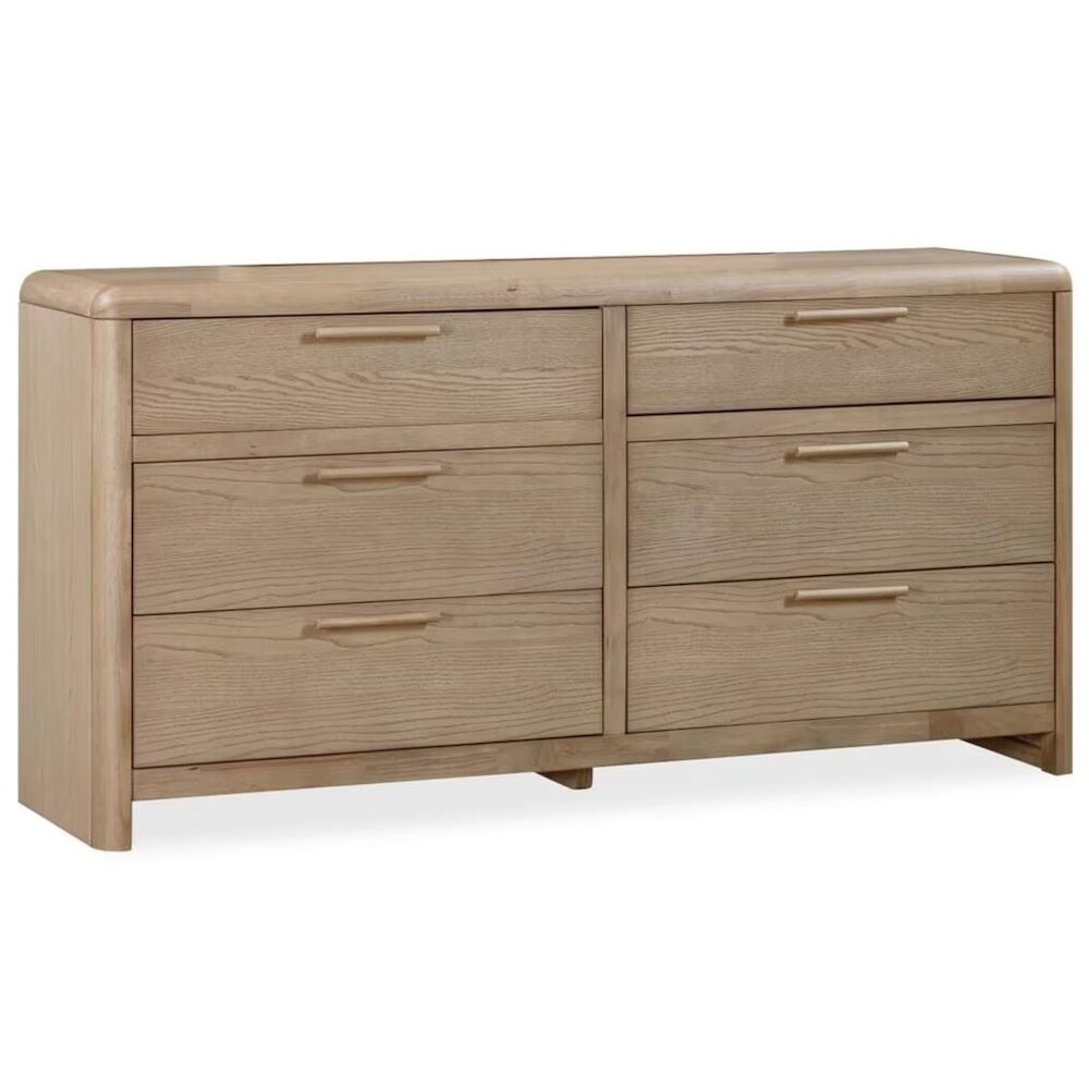 Furano Six Drawer Ash Wood Dresser in Ginger. Picture 1