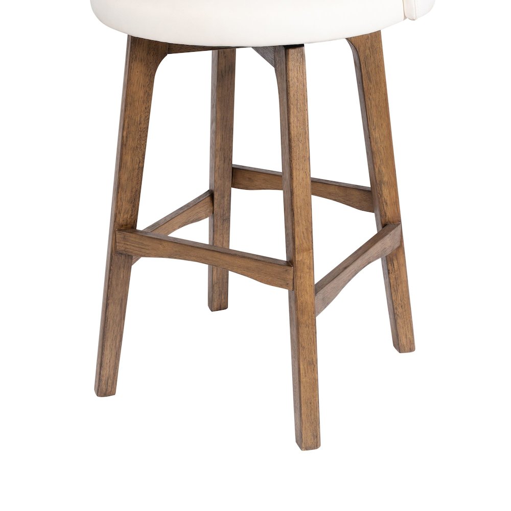 Garet Swivel Bar Stool - Rustic Natural Finish. Picture 4
