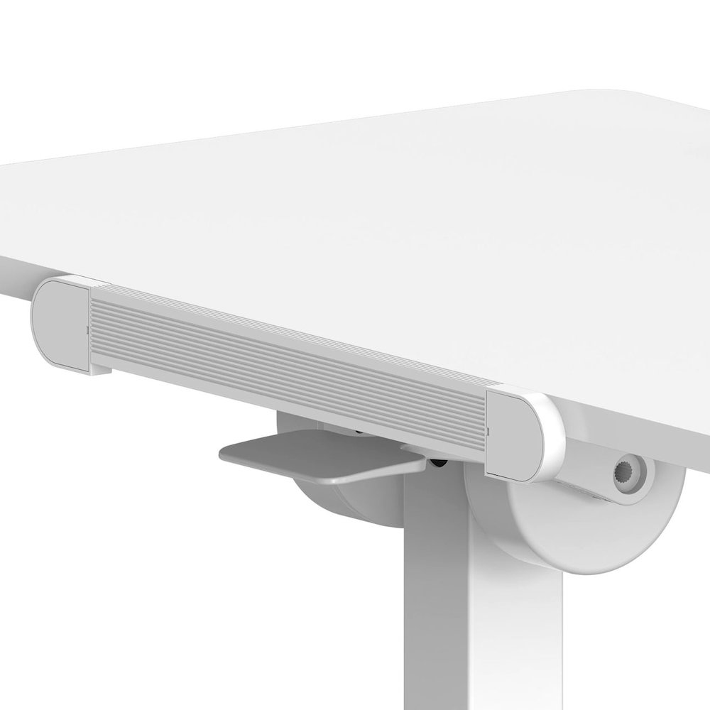 Techni Mobili Sit-to-Stand Rolling Adjustable Laptop Cart, White. Picture 10