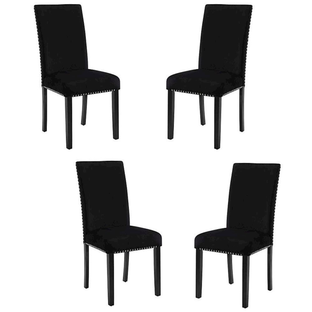 Celeste Black Wood Upholstered Dining Chair (Set of 4). Picture 1