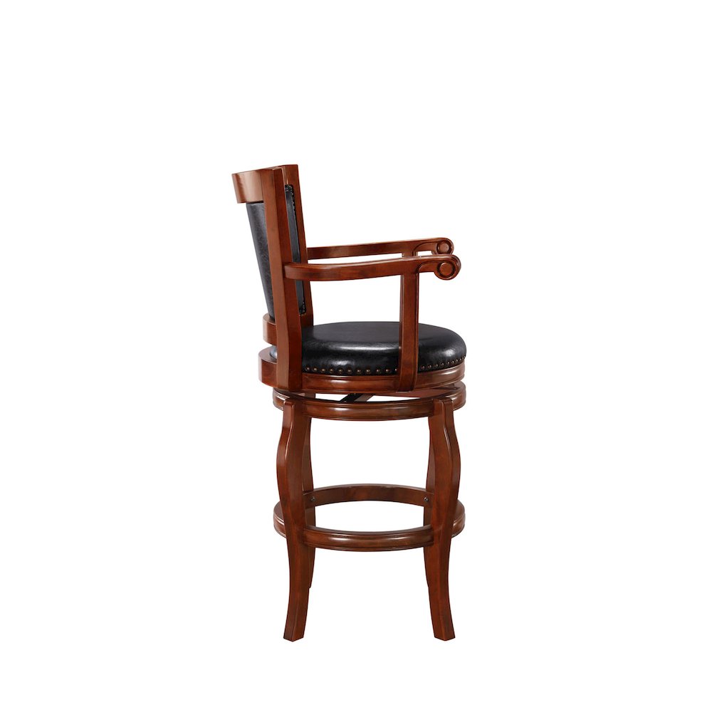 Jones Swivel Bar Stool - Black/Cherry. Picture 4