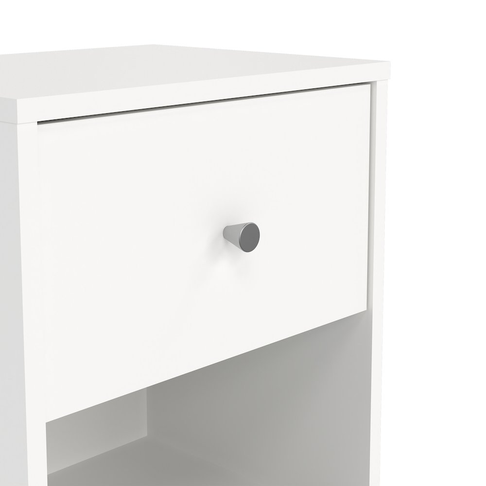Portland 1 Drawer Nightstand - Set of 2, White. Picture 7